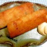 残ったおから煮（うの花）で！もちチーズおから春巻き